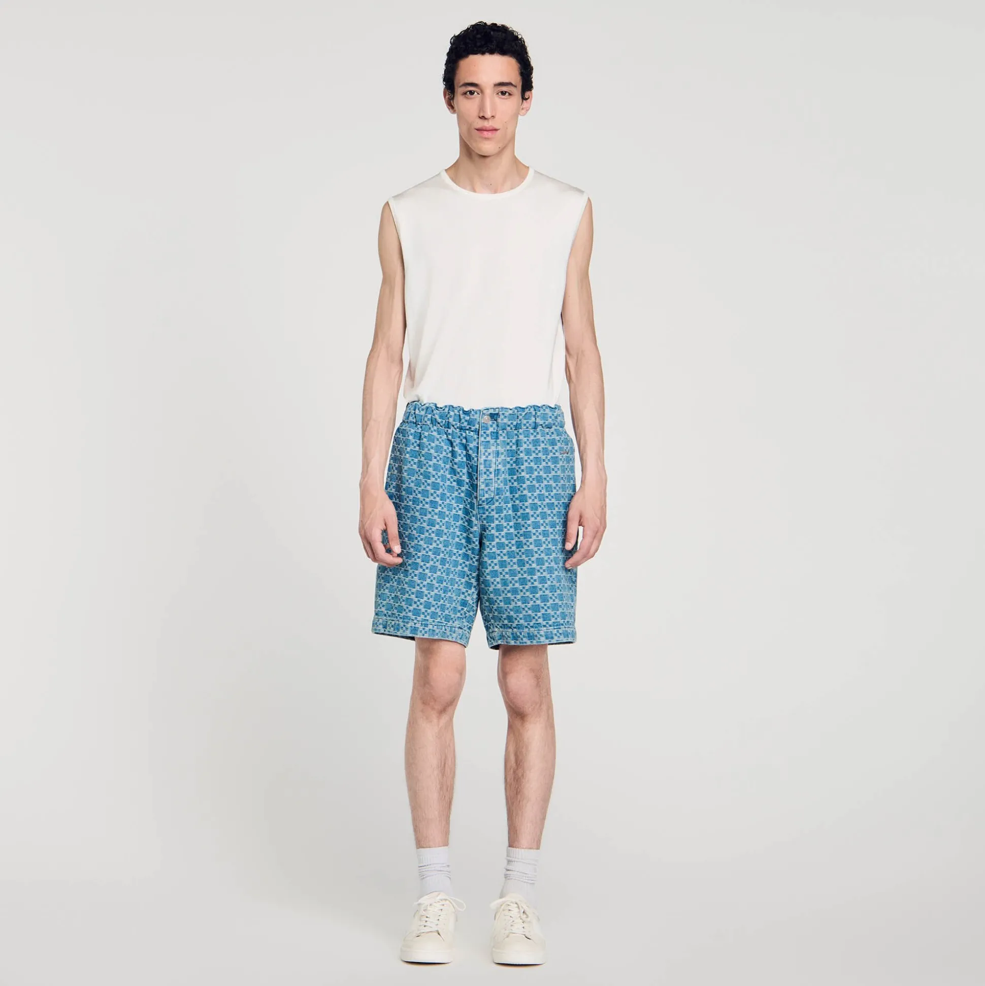 Bermuda En Denim Square Cross
