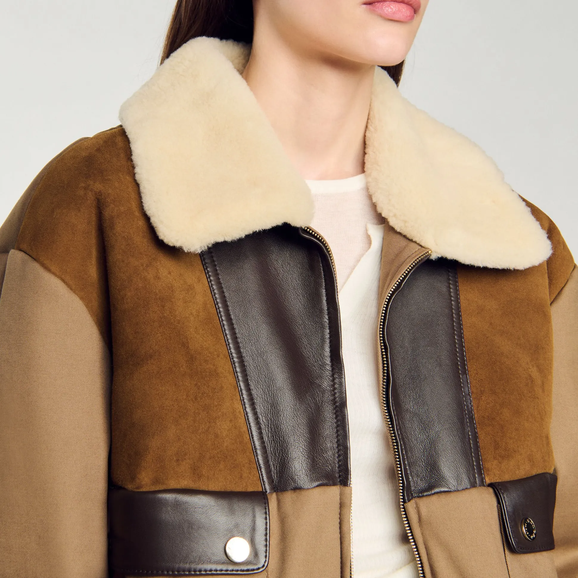 Blouson à Col Mouton