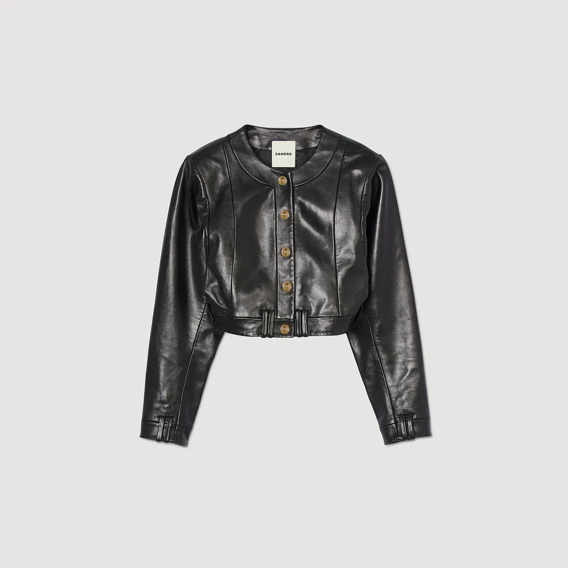 Blouson En Cuir Glacé