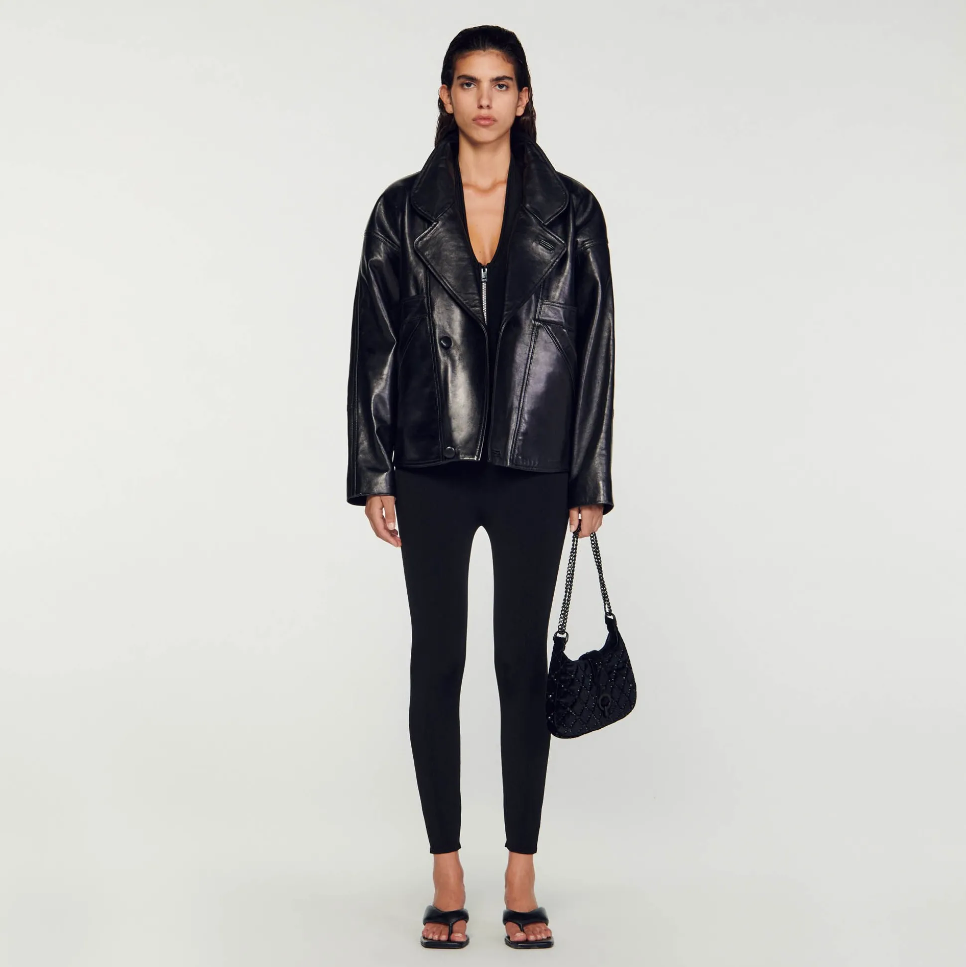 Blouson En Cuir Oversize