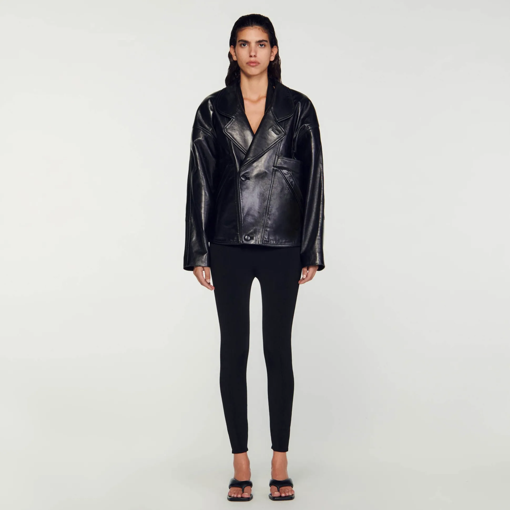 Blouson En Cuir Oversize