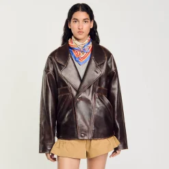 Blouson En Cuir Oversize