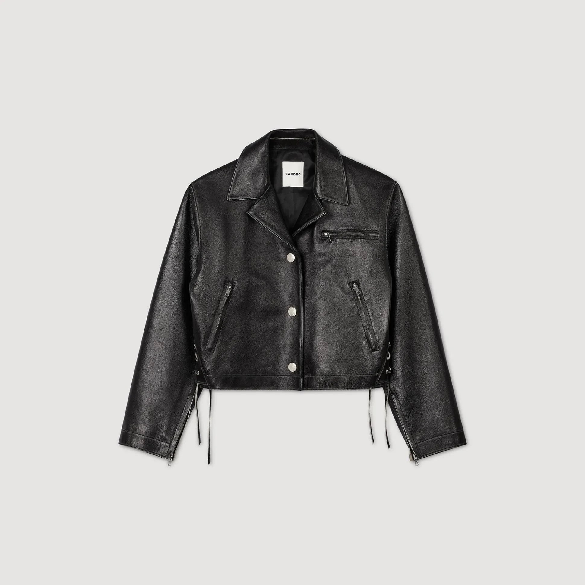 Blouson En Cuir Vieilli