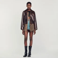 Blouson En Cuir Vieilli