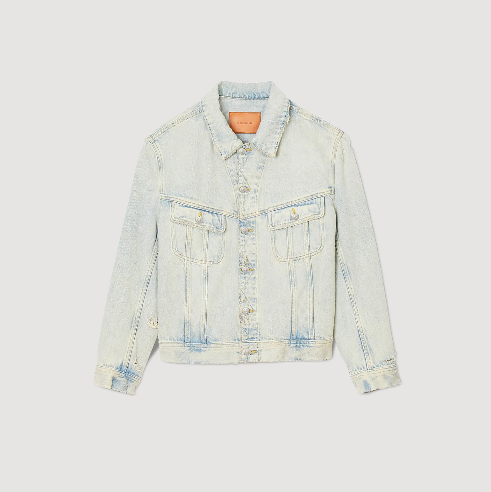 Blouson En Denim Délavé