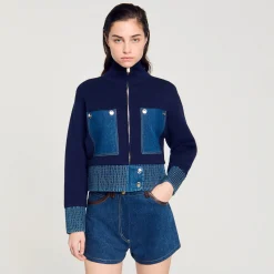 Cardicoat En Maille Et Denim