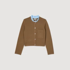 Cardigan à Col Volanté Amovible