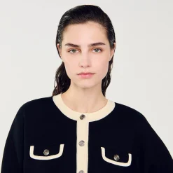 Cardigan Bicolore à Boutons