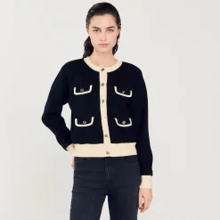 Cardigan Bicolore à Boutons