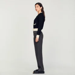 Cardigan Bicolore à Boutons