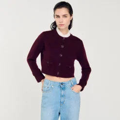 Cardigan En Maille à Col Amovible