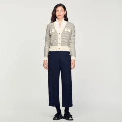 Cardigan En Maille à Rayures