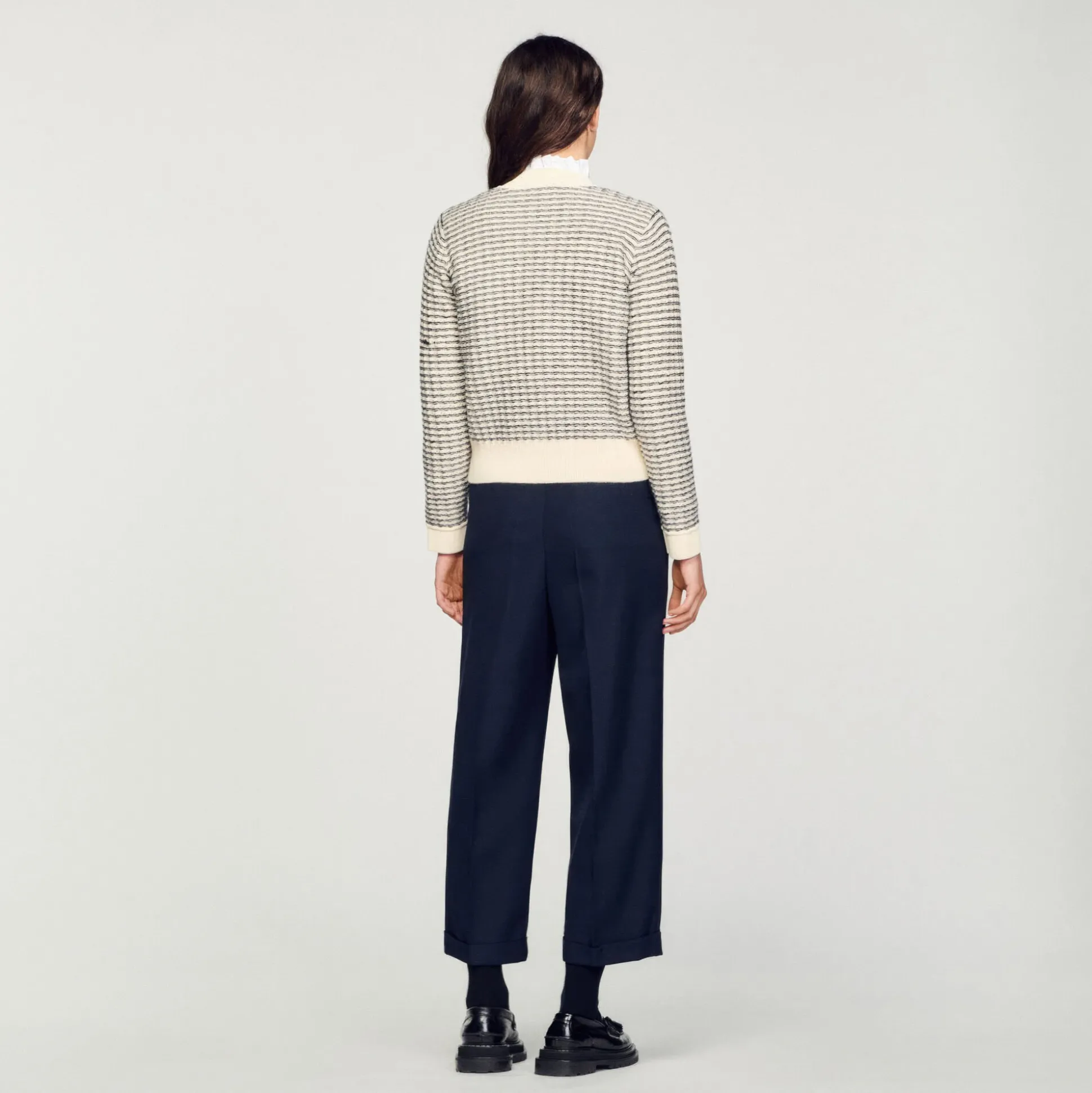Cardigan En Maille à Rayures