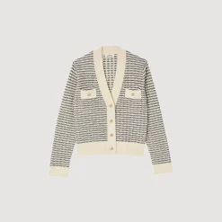Cardigan En Maille à Rayures