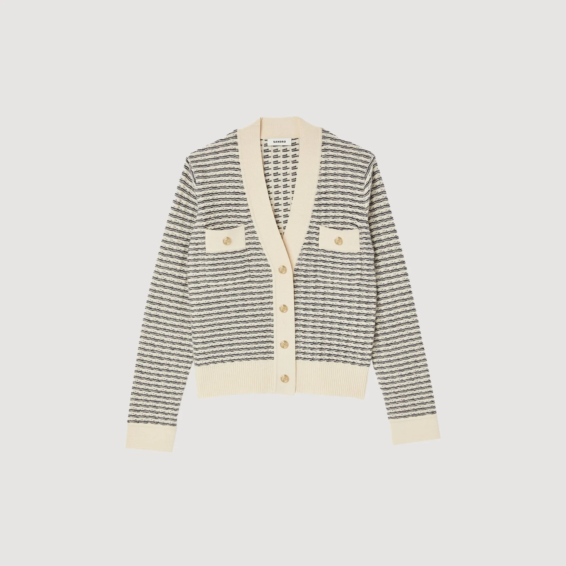 Cardigan En Maille à Rayures