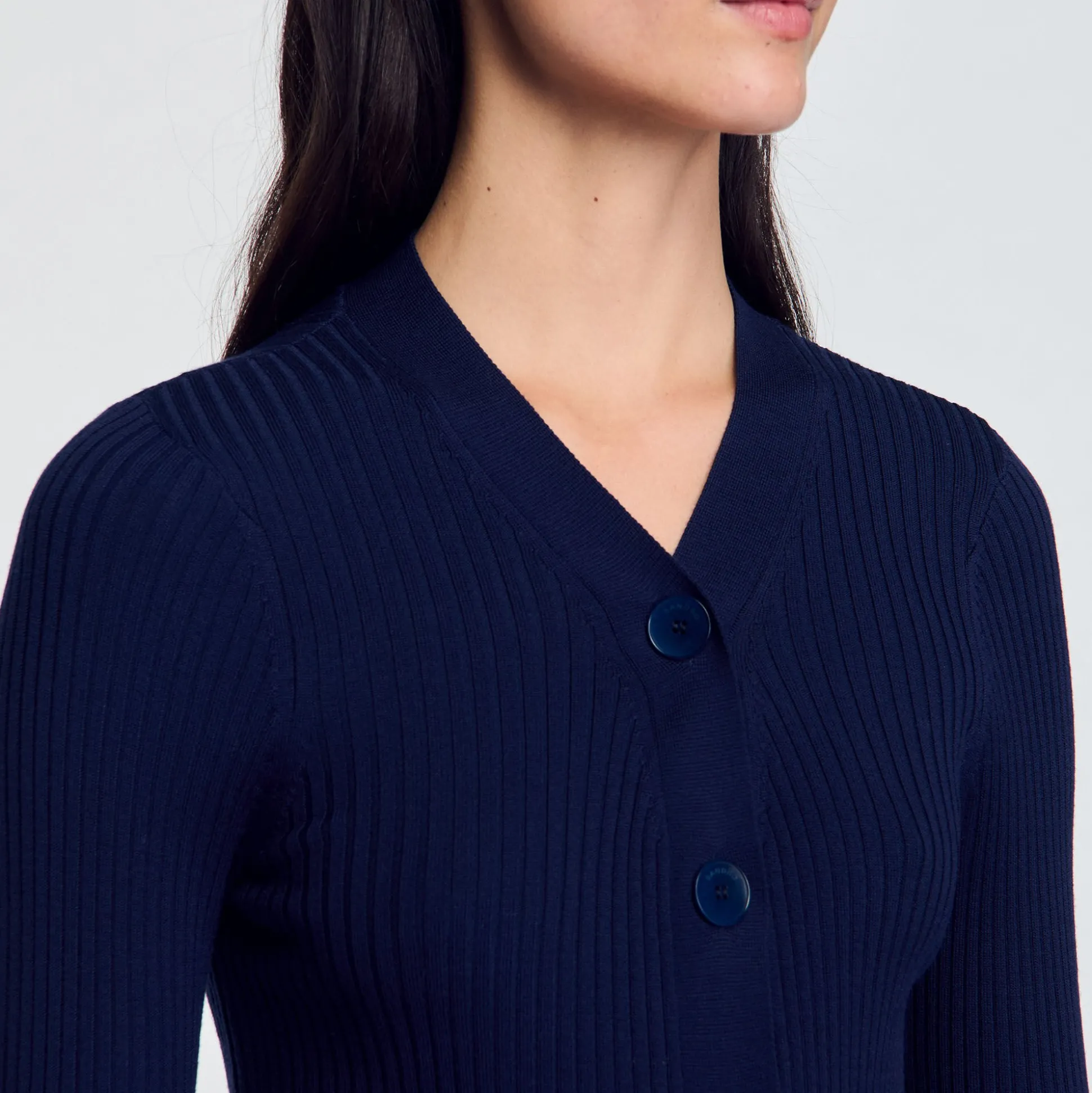 Cardigan En Maille Côtelée
