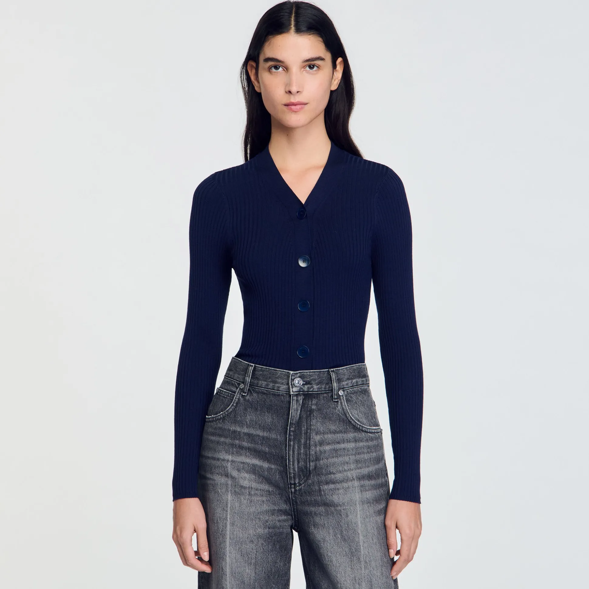 Cardigan En Maille Côtelée