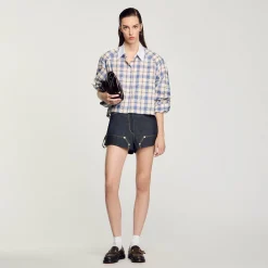 Chemise à Carreaux Strassée