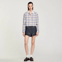 Chemise à Carreaux Strassée