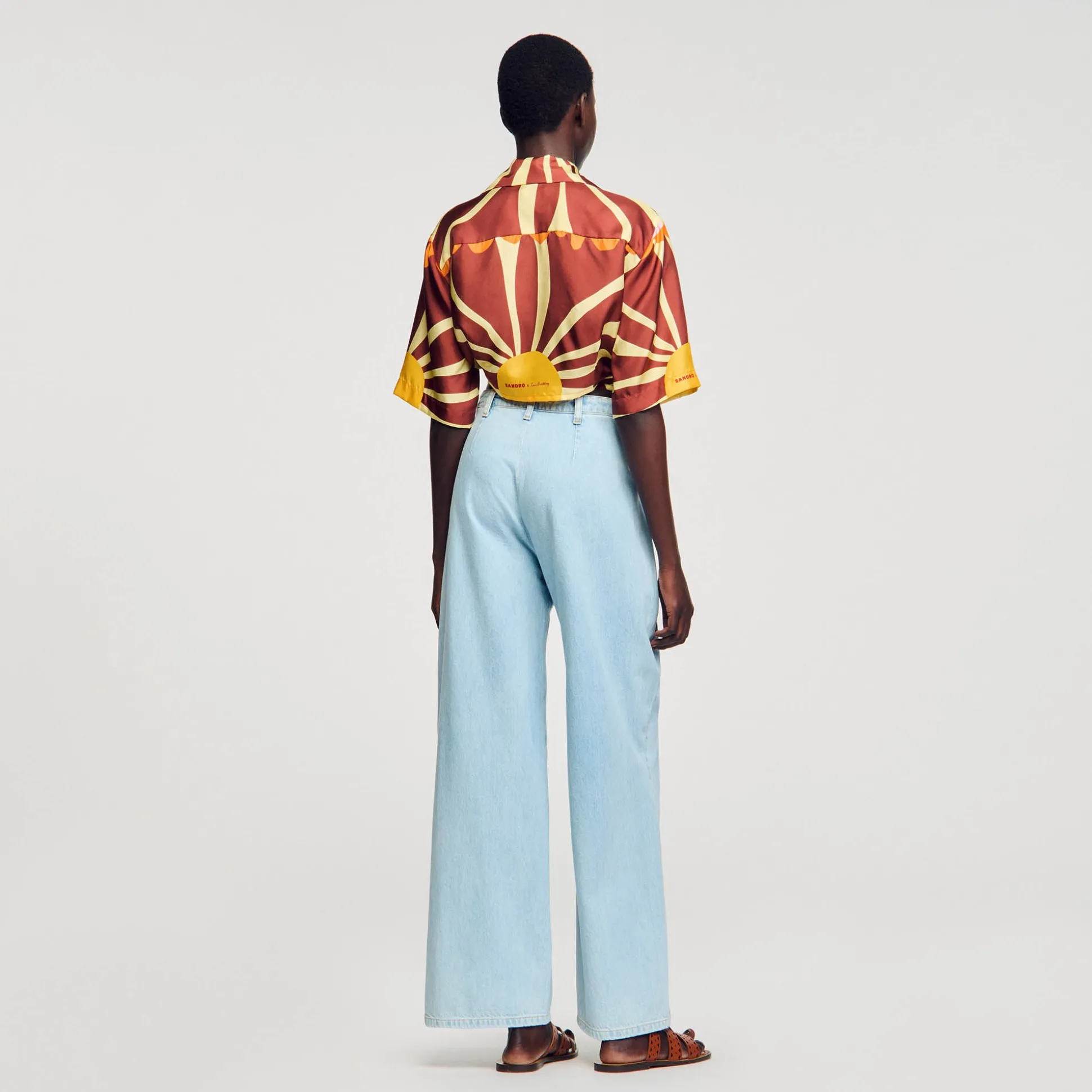 Chemise Courte En Soie Imprimée