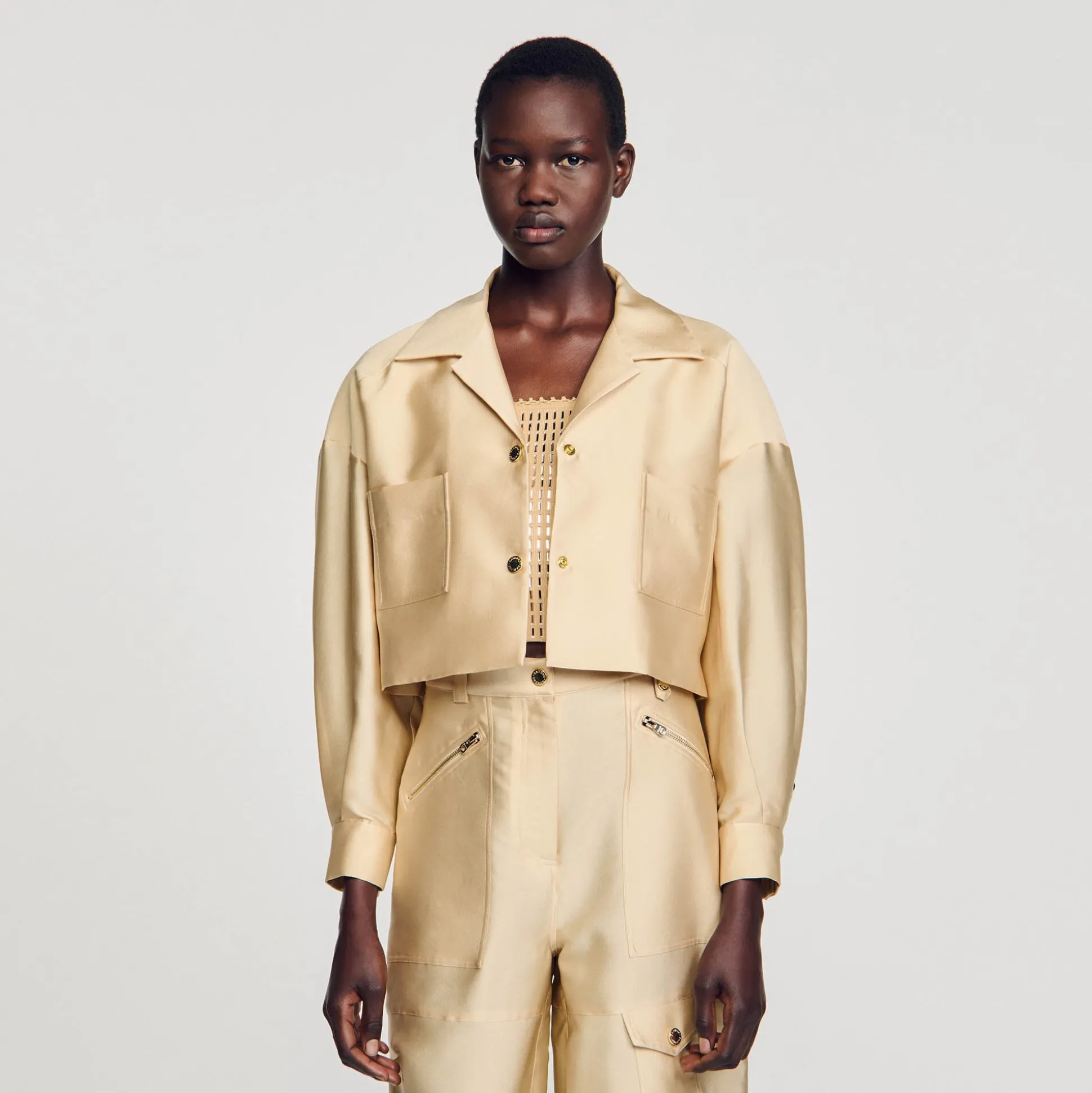 Chemise Courte Satinée