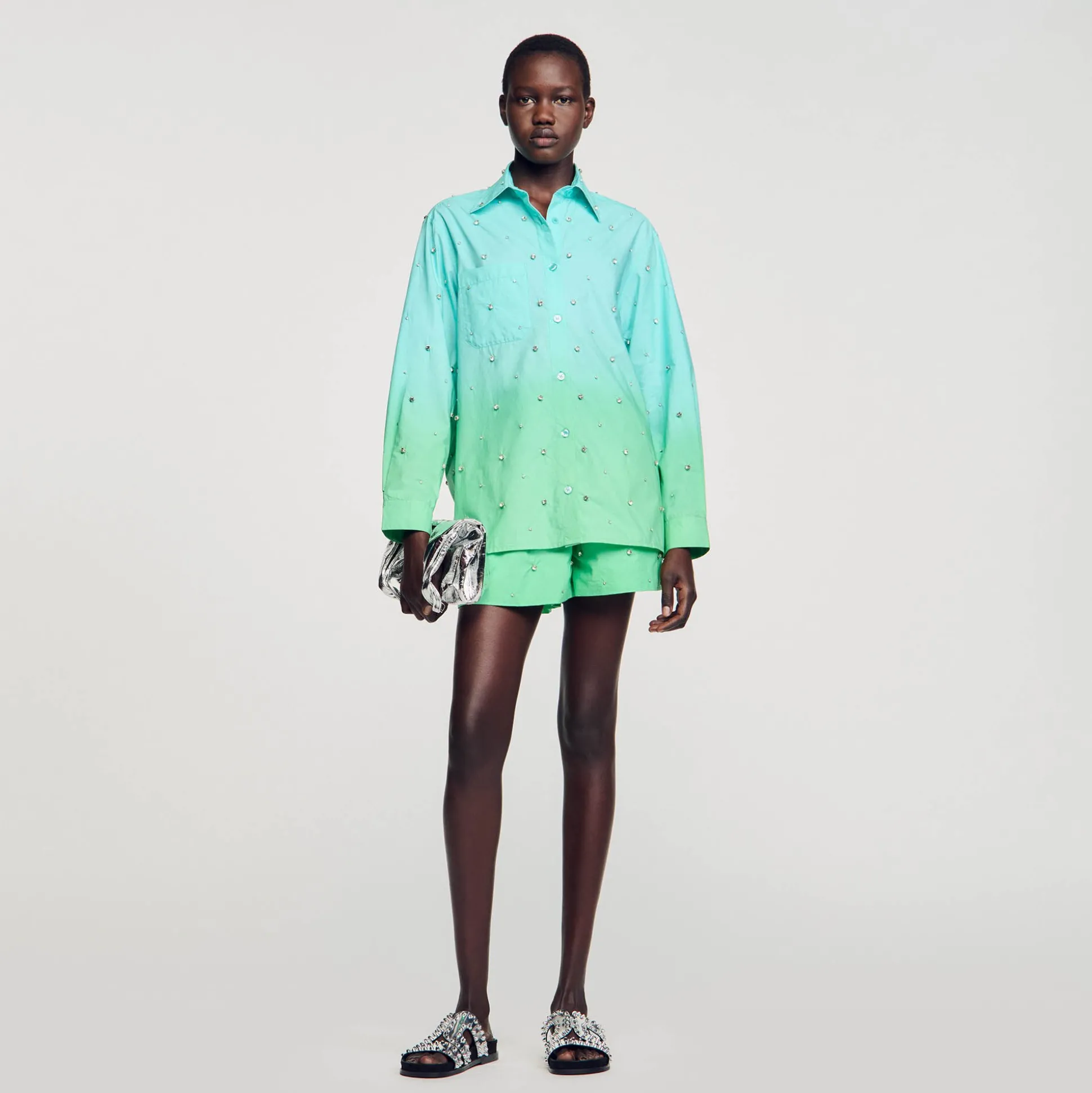 Chemise Dip Dye Strassée