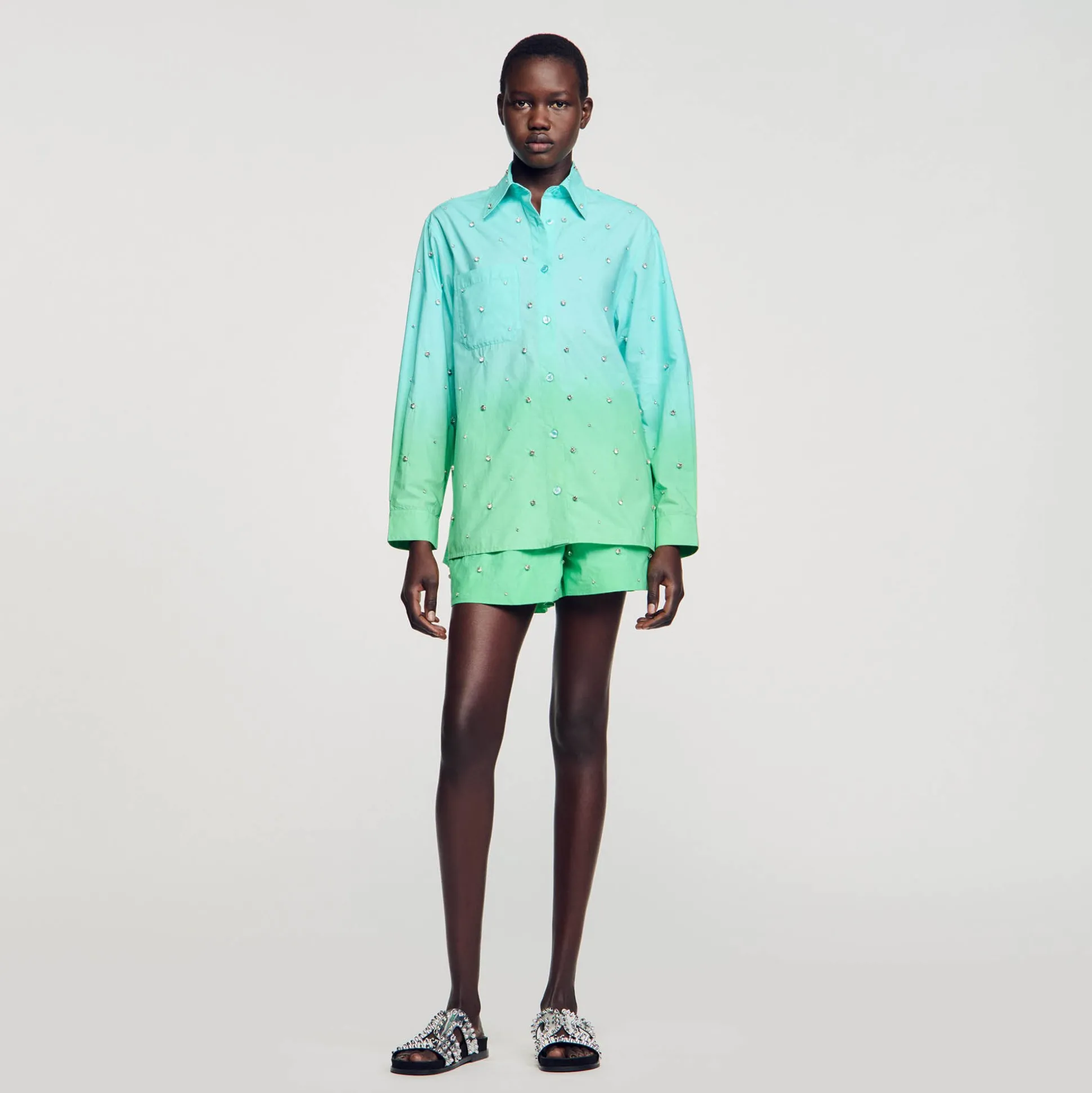 Chemise Dip Dye Strassée