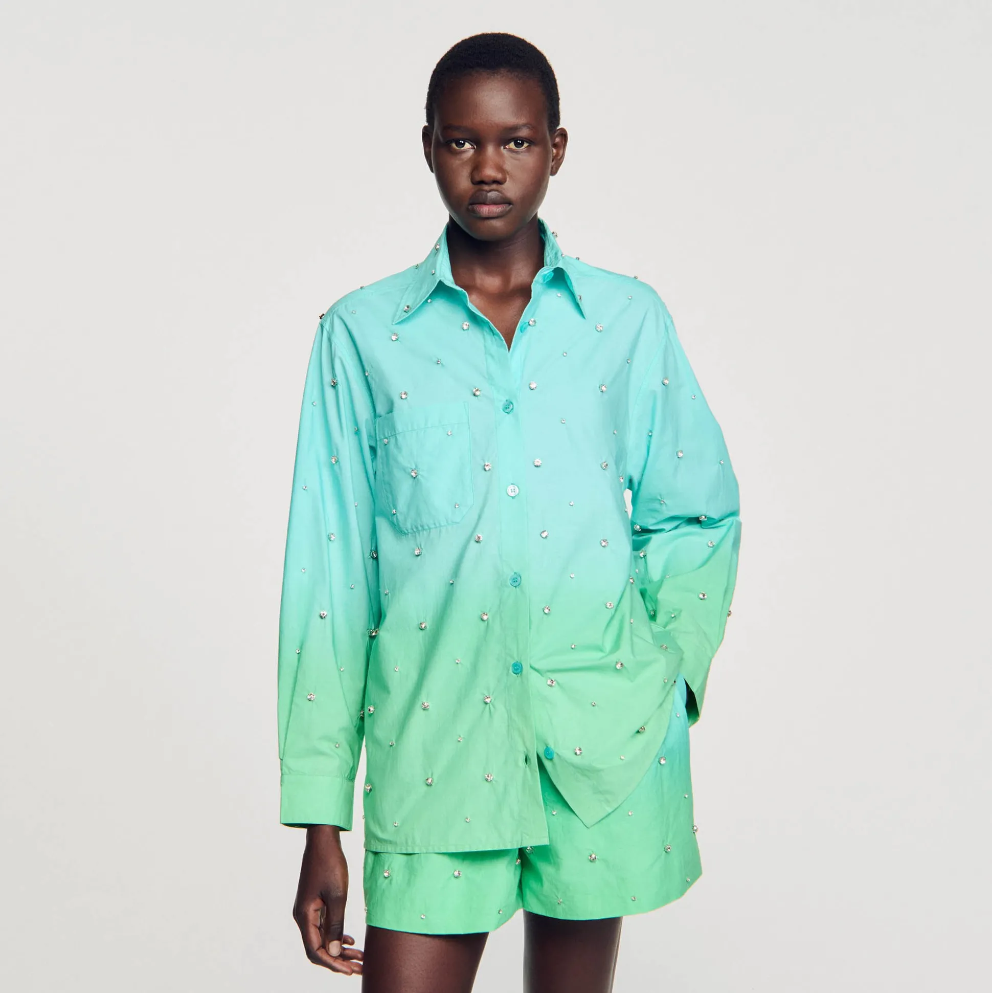 Chemise Dip Dye Strassée