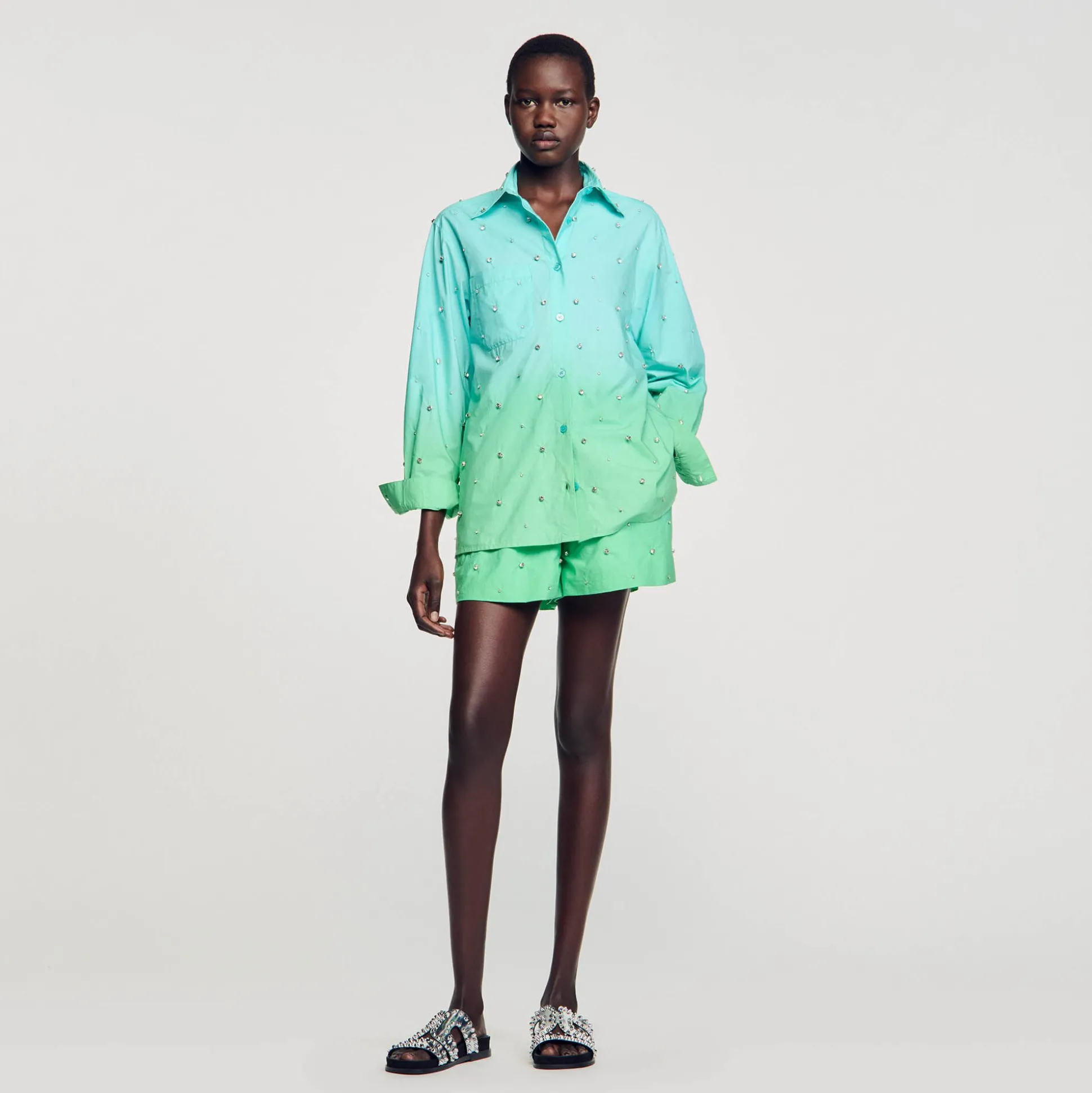 Chemise Dip Dye Strassée