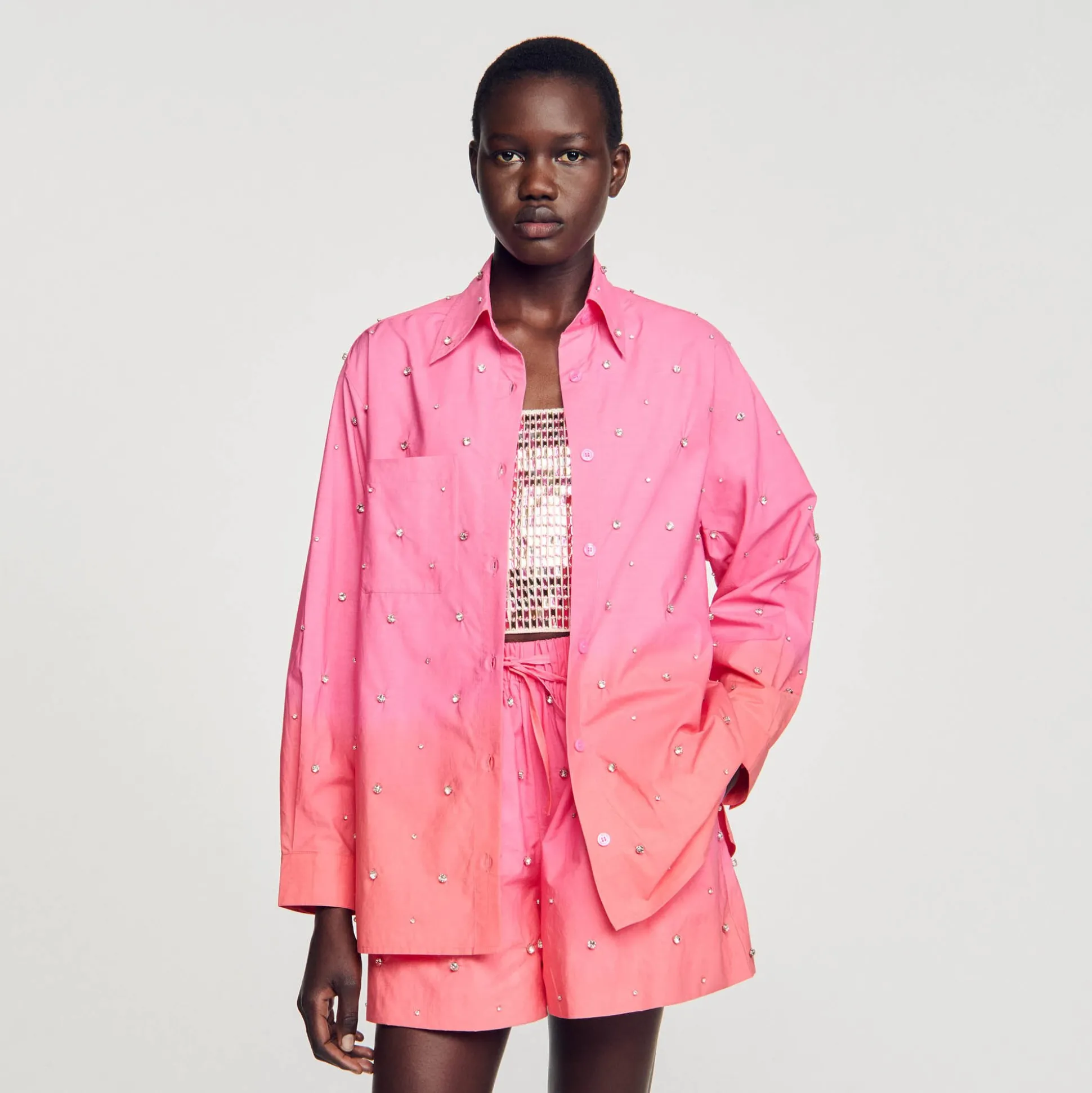 Chemise Dip Dye Strassée