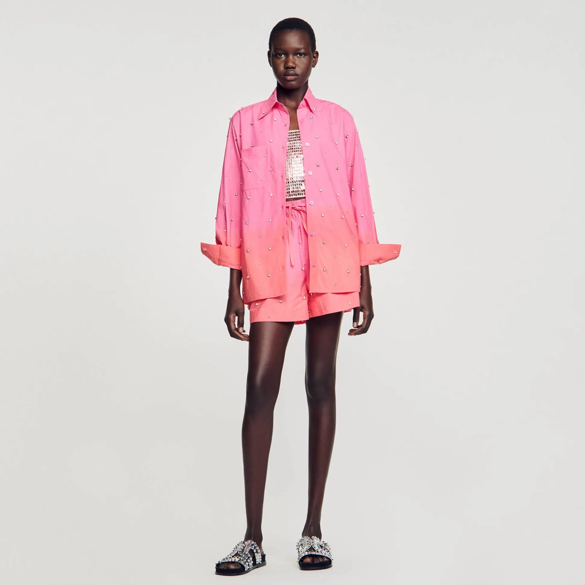 Chemise Dip Dye Strassée
