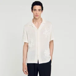 Chemise En Maille à Fleurs