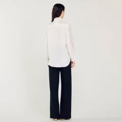 Chemise En Soie à Col Froncé