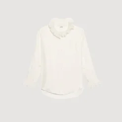 Chemise En Soie à Col Froncé