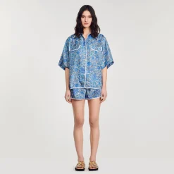 Chemise Large En Soie à Imprimé Fleuri