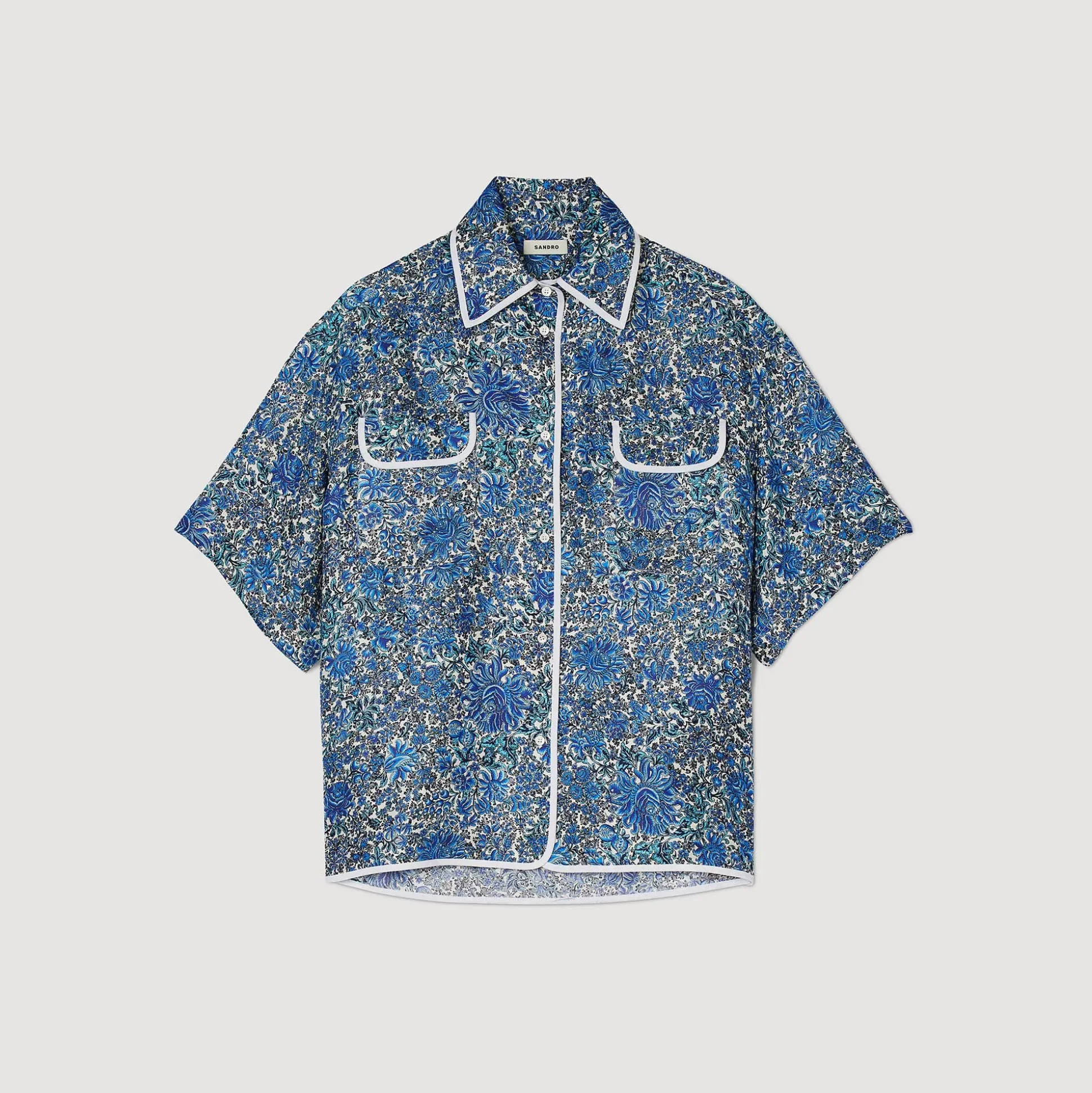 Chemise Large En Soie à Imprimé Fleuri