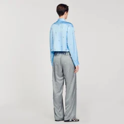Chemise Satinée Ornée De Strass