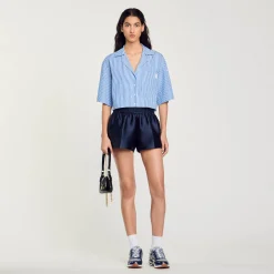 Chemise Strassée à Manches Courtes