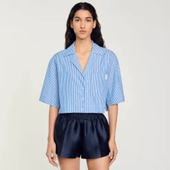 Chemise Strassée à Manches Courtes