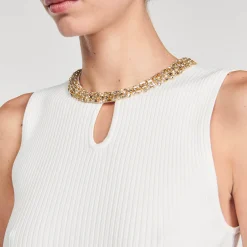 Débardeur En Maille Col Bijoux