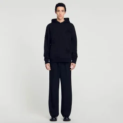 Hoodie à Capuche Orné De Fleurs
