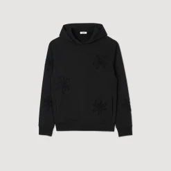 Hoodie à Capuche Orné De Fleurs