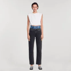 Jean Double Ceinture Bicolore