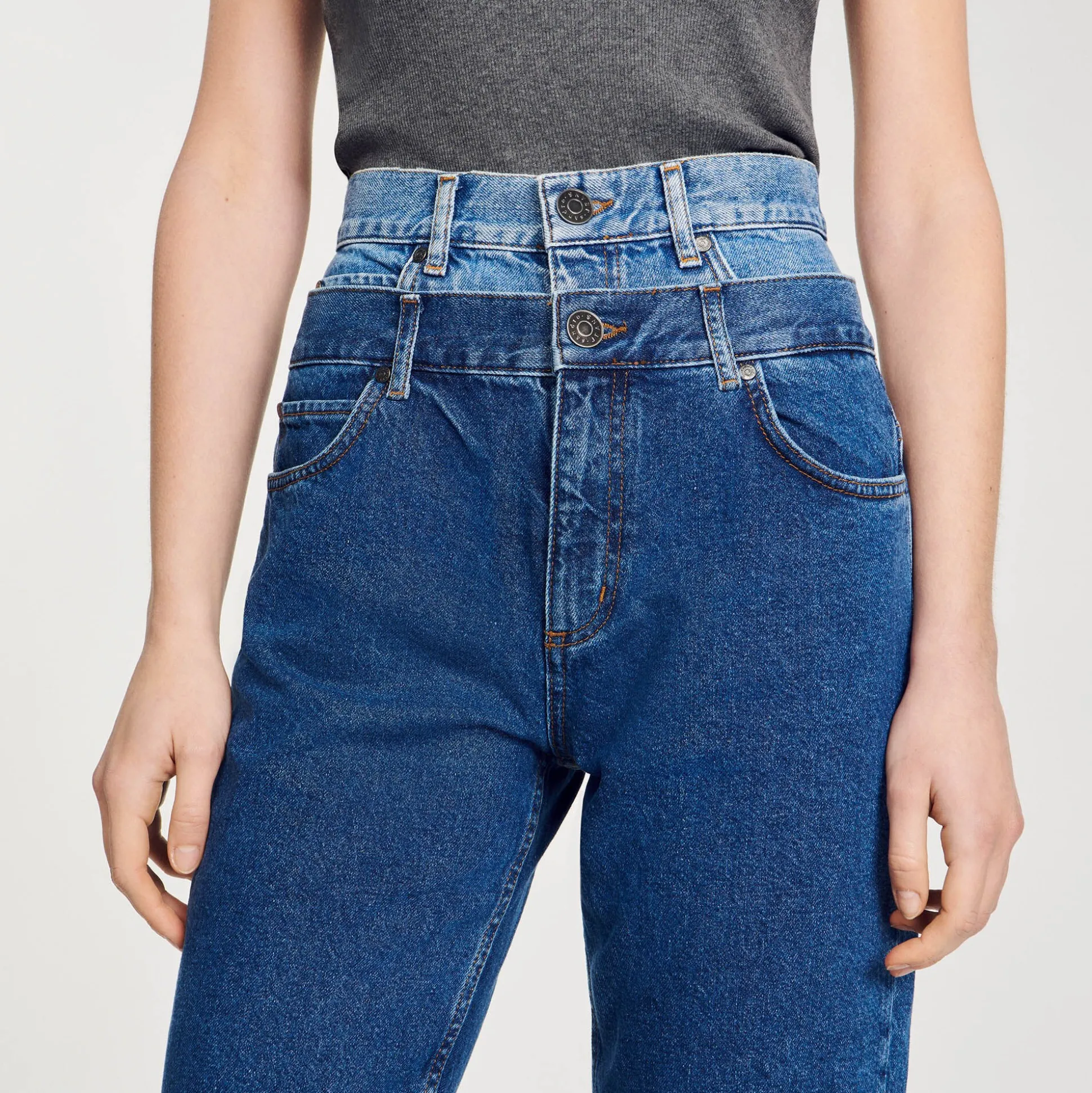 Jean Mom Double Ceinture