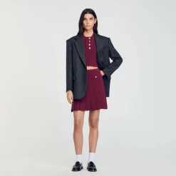 Jupe Courte En Maille Plissée