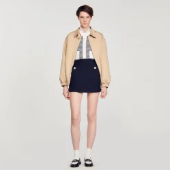 Jupe Courte En Twill De Laine