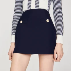 Jupe Courte En Twill De Laine