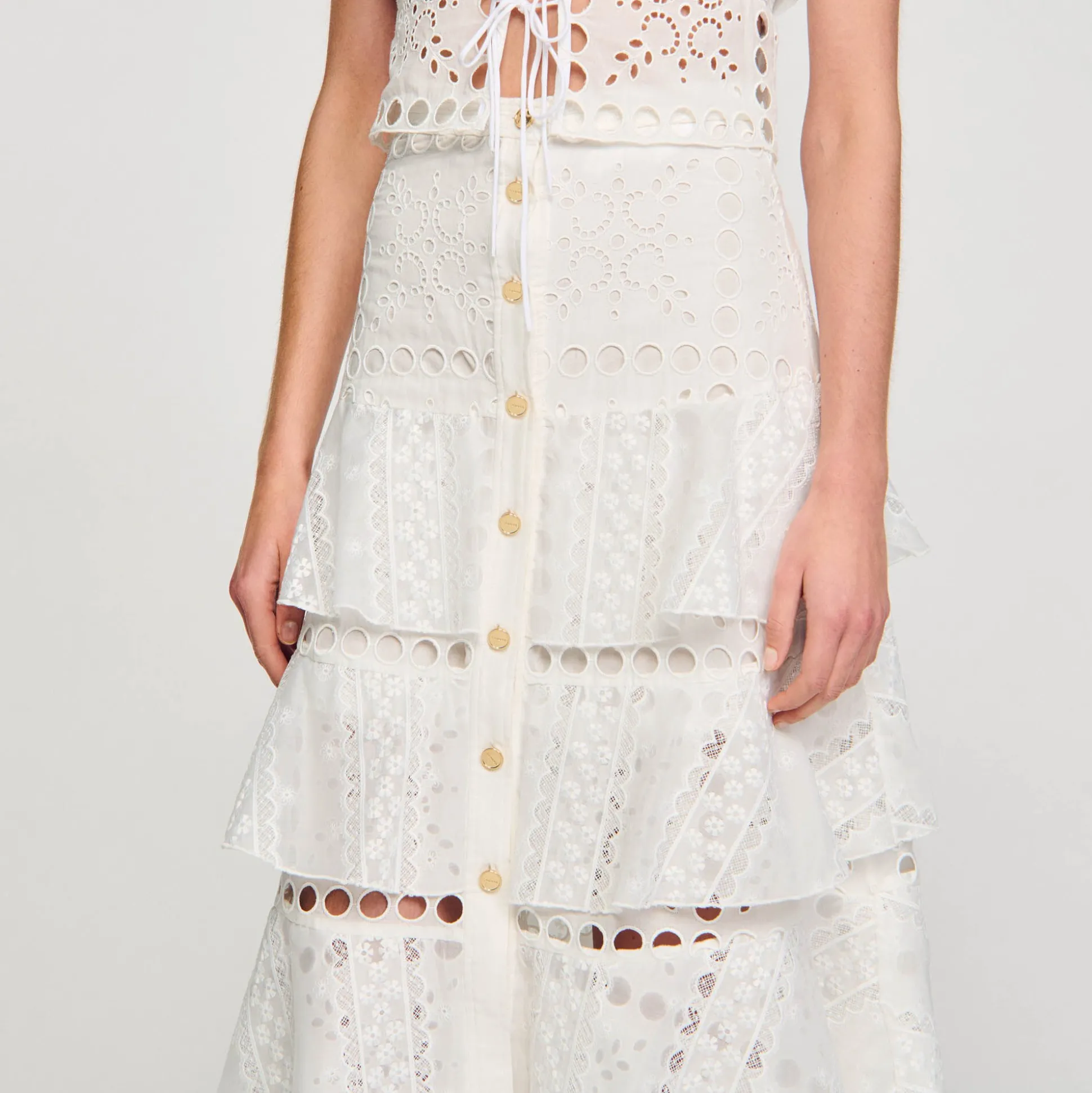 Jupe Longue En Broderie Anglaise