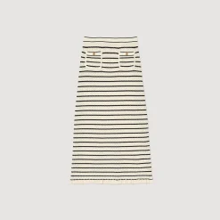 Jupe Midi En Maille Rayée