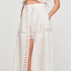 Jupe Short Longue En Lin Mélangé